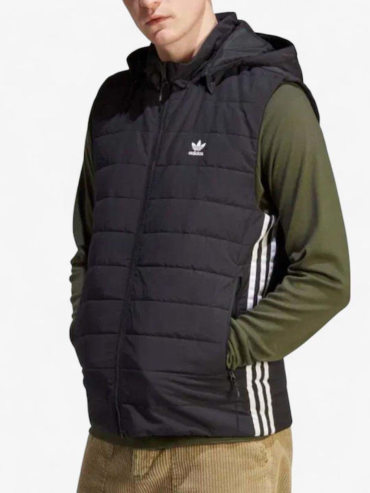 Ärmelloses Puffer Jacke Schwarz