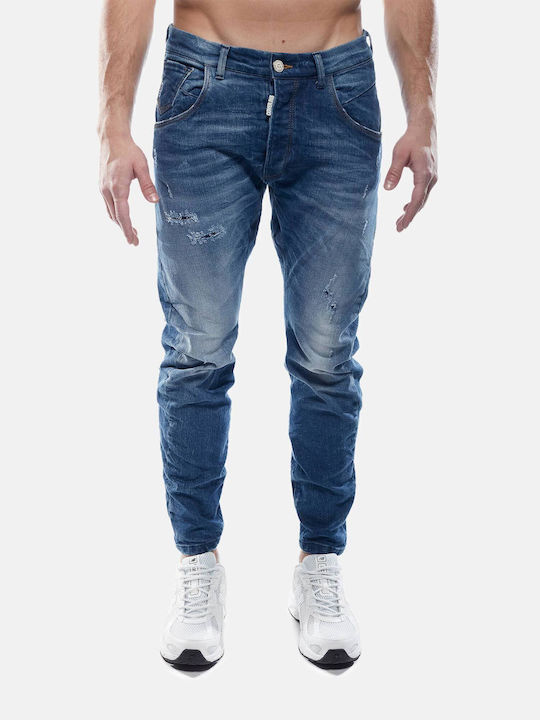 Herren Jeanshosen Elastisches Herren Jeans mit Schlank Verjüngt Anwendung Blau
