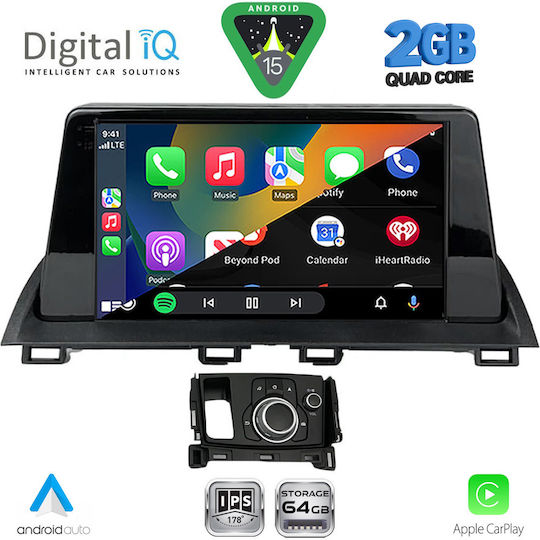 Digital IQ Car Audio System for Mazda CX-4 2014 with Touch Screen 9" Bluetooth USB Wi-Fi GPS Apple CarPlay Android Auto