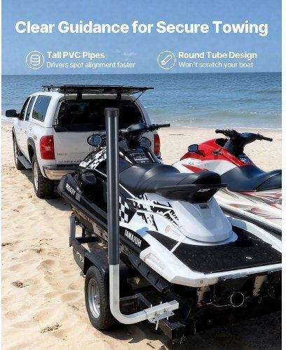 Boat Trailer Guides Vevor Guides Height 1016 Mm/1219 Mm 2 Pieces High Hardness Steel Adjustable Guides Pvc Tubes Ski Boats Compact Fishing Boats Small Sailboats
