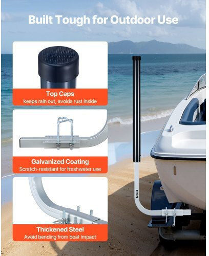 Boat Trailer Guides Vevor Guides Height 1016 Mm/1219 Mm 2 Pieces High Hardness Steel Adjustable Guides Pvc Tubes Ski Boats Compact Fishing Boats Small Sailboats