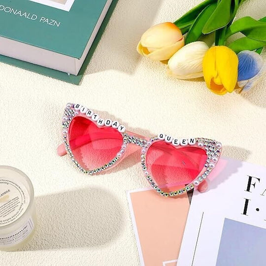Ochelari Decorativi Alista Home Zi De Naștere Regină Model Diamante Aniversări Fabricat Buc 15.3 X 5.7 X 14.5 Cm Roz