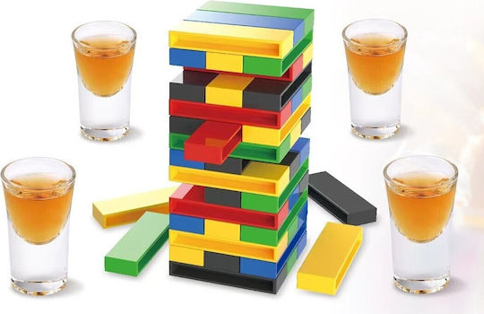 Alista Home Drinking Game Plastic Jenga Tower 4 Shot Glasses 18+ Multicolor