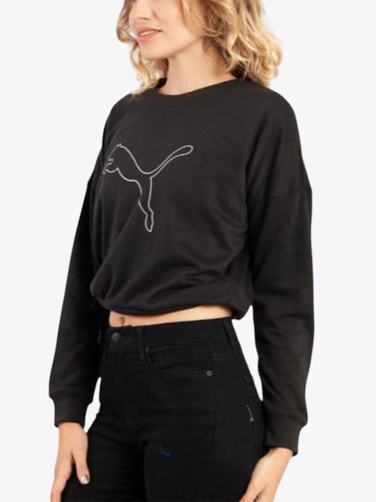 Cropped Γυναικείο Φούτερ Black