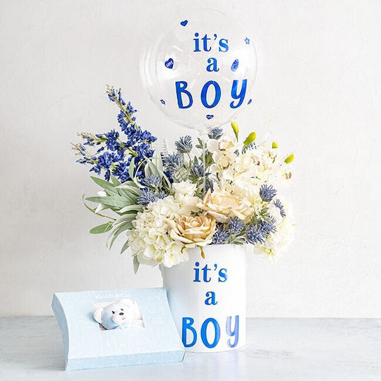 Sticker Decal Alista Home Temă Gender Reveal Text It's A Boy Design 19.5x27.5 Cm Albastru