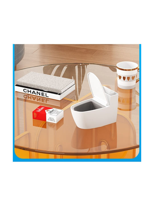 Cenușare Creativă Alista Home Formă De Toaletă Capac Alb Material Din Oțel Inoxidabil Abs 12 5 X 10 X 8 Cm Montare Adezivă Independentă Cameră De Baie Bucătărie Balcon Model Alb 2