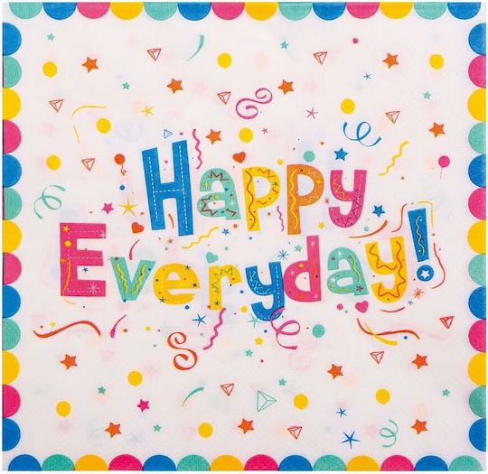 20 Tischservietten Alista Home Happy Everyday Design 17 x 17 cm Mehrfarbig