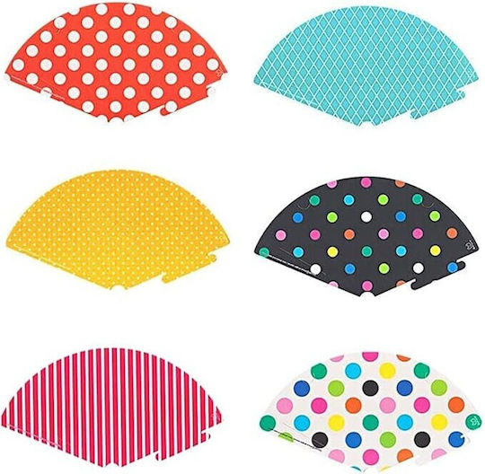 Set 6 Pălării de Petrecere Alista Home Pentru Copii Carton 24 X 13.5 Cm Model Cu Buline Și Dungi Multicolor