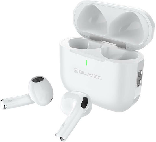 Blavec BW-06 Earbud Bluetooth Handsfree Ακουστικά με Θήκη Φόρτισης Λευκά