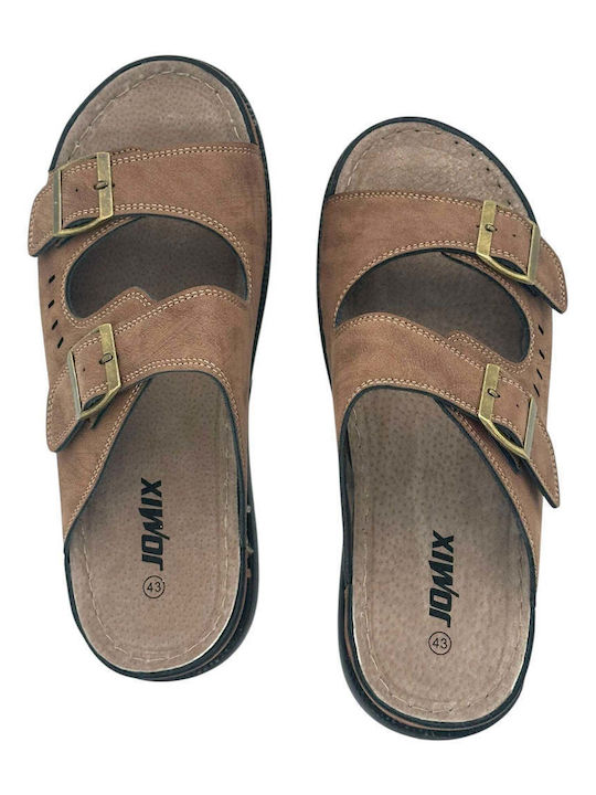 Leather Men's Sandals In Brown Colour