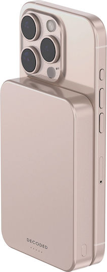 Decoded MagSafe Power Bank 10000mAh 15W mit USB-C Ausgangsanschlüsse Rosa