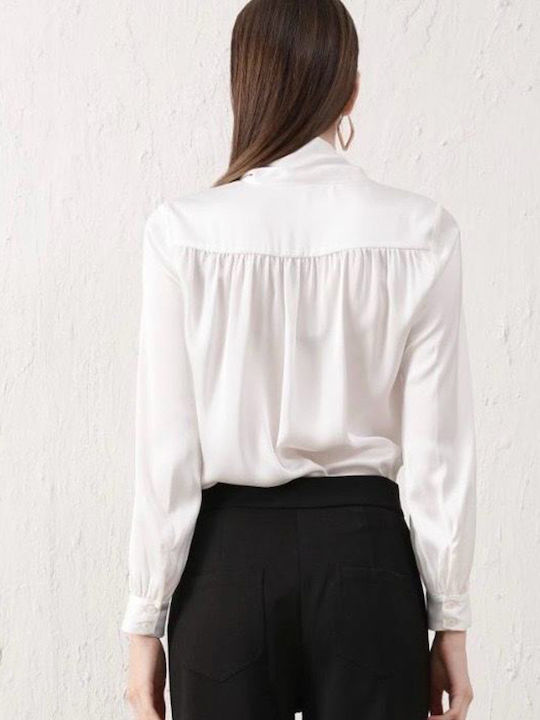 Bluza Damă Satin Alb