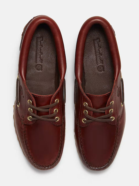 Leather Women's Boat Shoes in Brown Colour