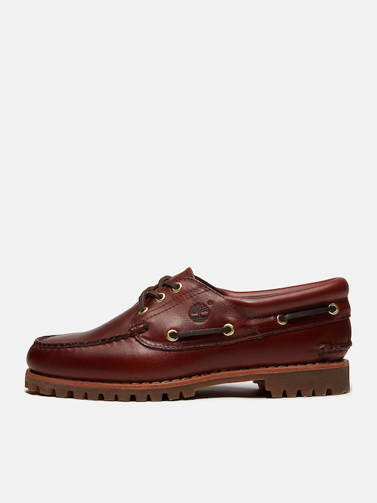 Leather Women's Boat Shoes in Brown Colour