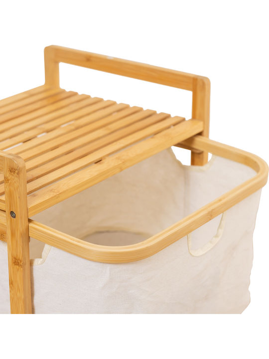 Pakketo Hanev Floor Bathroom Shelf Wooden 44x33x96cm Beige