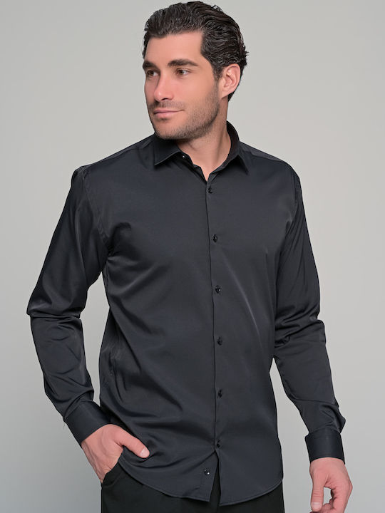 Long Sleeve Shirt in Regular Fit Black