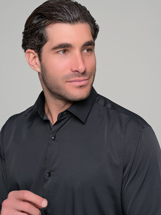 Long Sleeve Shirt in Regular Fit Black