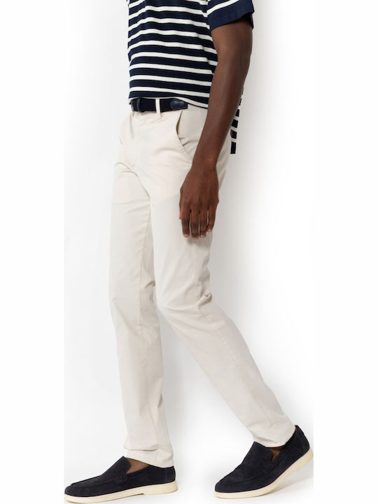 Herrenhosen Chino Elastisch in Regulärer Passform in Creme