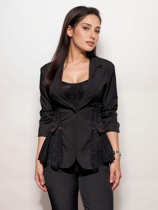 Women's Black Set with Trousers with Rubber Band