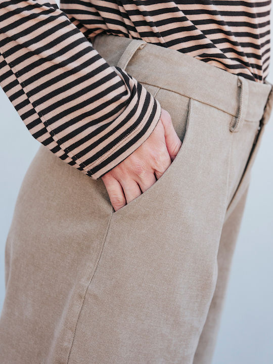 Damen Stoffhose Beige