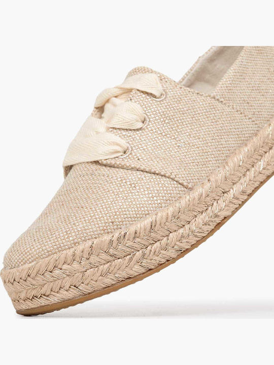 Fabric Women's Espadrilles in Beige Colour