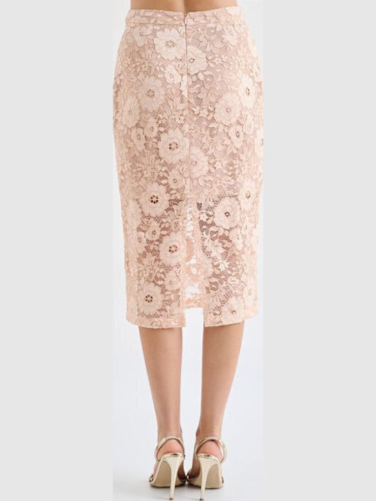 Pencil Midi Skirt Pink