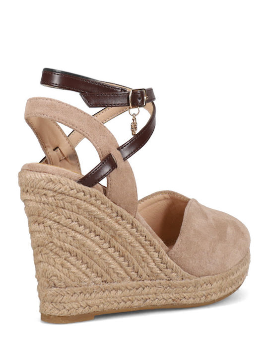Suede Women's Espadrilles In Brown Color