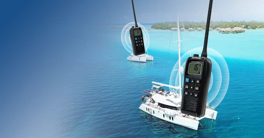 Retevis RM22 Kabelloser CB- und Zwei-Wege-Funkgerät VHF Marine 6W mit Monochrom-Display