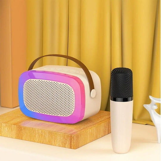 Artifact Ηχείο Karaoke με Ασύρματο Μικρόφωνο και Εφέ Φωτισμού V66 69114 Ροζ
