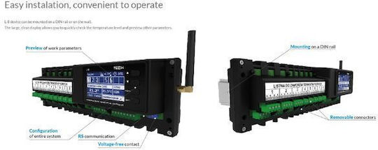 Controller Eu-l-8e Μπάρα Ελέγχου Ενδοδαπέδιο Σύστημα Θέρμανσης Δροσισμού Tech