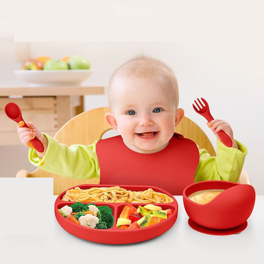 Alista Home Silicone Feeding Set Red 5pcs