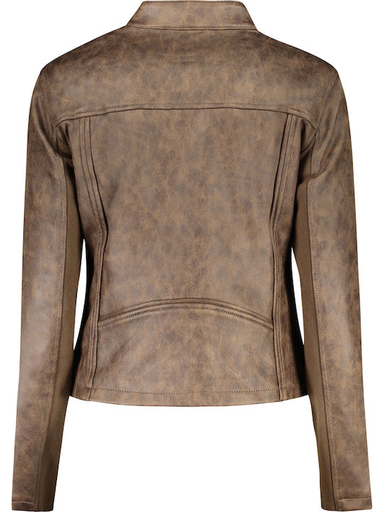 Kurzes Damenjacke für Winter Braun