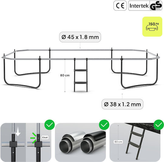 Zipro Jumppro Quadro Trambulină În Aer Liber 427x244 cm
