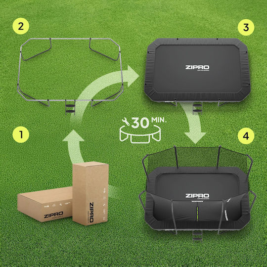Zipro Jumppro Quadro Trampolines Outdoor 366x244cm