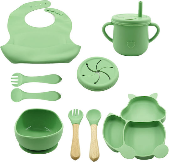 Alista Home Alista Home Baby- und Kinder-Essgeschirr aus Silikon Grünes 6er-Set