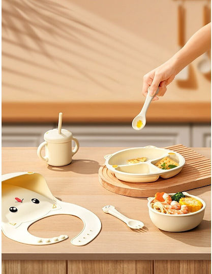 Alista Home Set de Masă din Silicon Bej 4 Piese pentru 12+ Luni