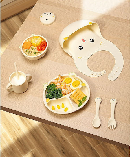 Alista Home Set de Masă din Silicon Bej 4 Piese pentru 12+ Luni