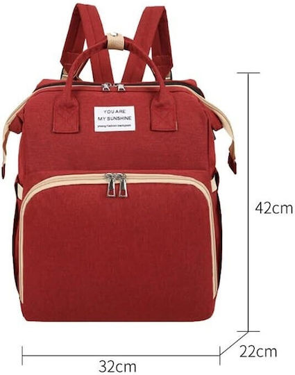 Alista Home Geantă pentru Scutece Tip Rucsac Roșie 42x32x22cm