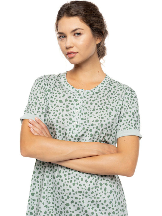 Pink Label Sommerliches Damen-Nachthemd Jade Leo