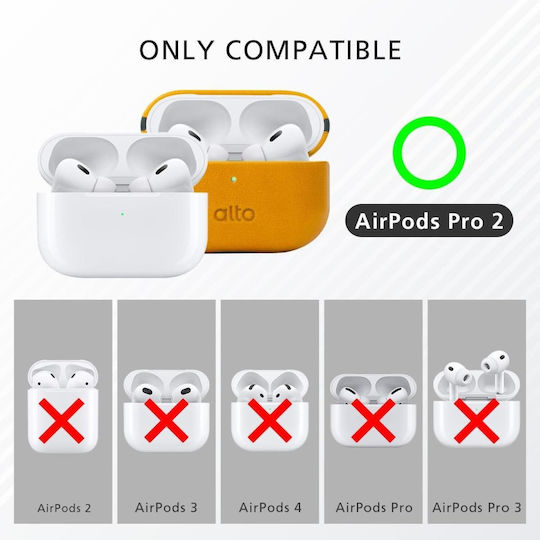 Alto Θήκη Δερμάτινη με Γάντζο σε Καφέ χρώμα για Apple AirPods Pro 2