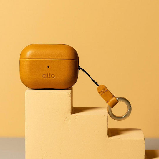 Alto Θήκη Δερμάτινη με Γάντζο σε Καφέ χρώμα για Apple AirPods Pro 2
