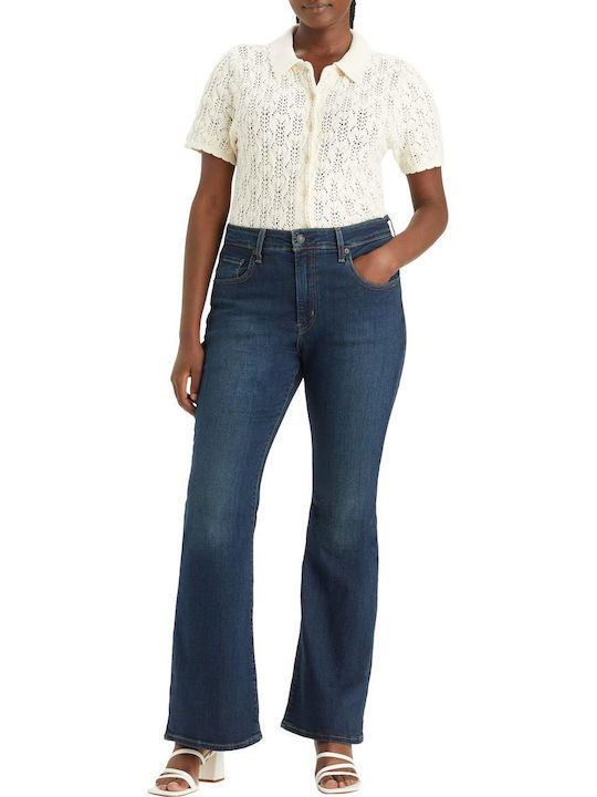 726 Hoch tailliert Damenjeans Schlaghose