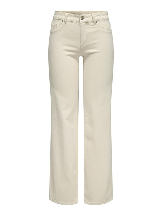 Women's Jean Trousers in Straight Line Ecru