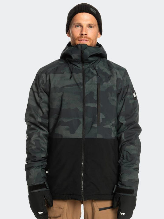Quiksilver Mission Printed Block EQYTJ03403-KVJ3 Ανδρικό Μπουφάν για Σκι & Snowboard Μαύρο