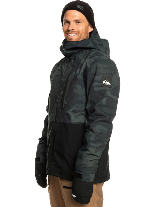 Quiksilver Mission Printed Block EQYTJ03403-KVJ3 Ανδρικό Μπουφάν για Σκι & Snowboard Μαύρο