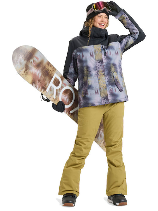 Roxy Jetty Block ERJTJ03528-SLR1 Γυναικείο Μπουφάν για Σκι & Snowboard Γκρι