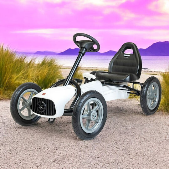 Copil Pedalat Masina Cu un loc cu Pedala Alb