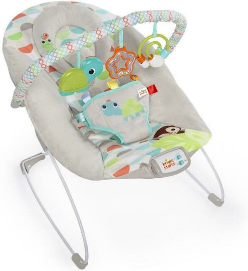 Bright Starts Elektrisch Baby Relax Safari mit Musik und Vibration Gray für Kind bis 9kg