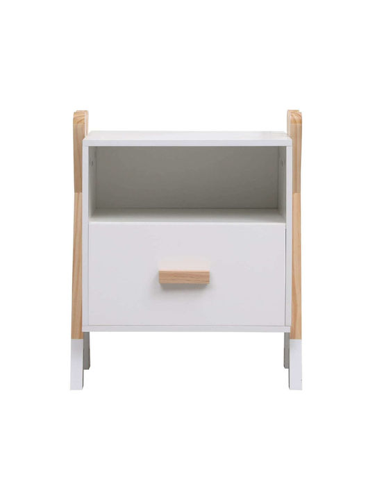 Kids Bedside Table Fb92488.03 White Melamine-Pine Natural 46x30x55cm