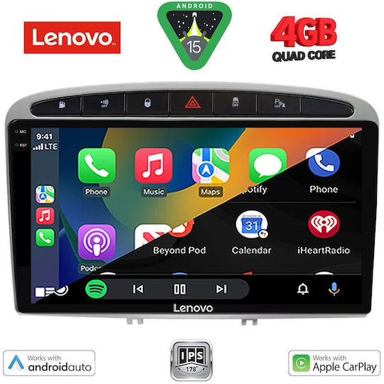 Lenovo Car Audio System for Peugeot 308 / RCZ 2007-2012 (Bluetooth/USB/WiFi/GPS/Apple CarPlay/Android Auto) with 9" Touch Screen